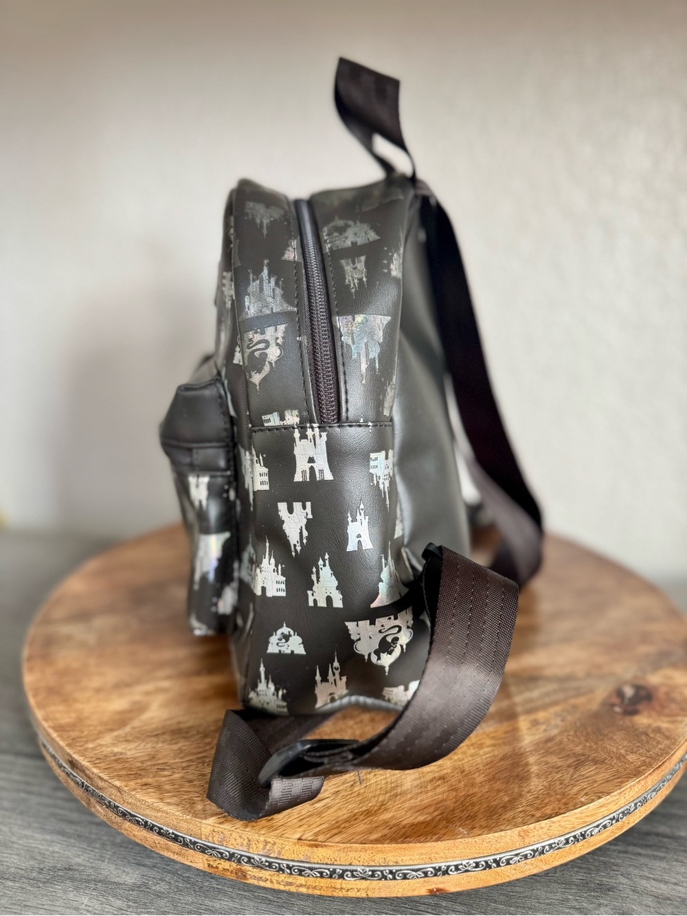 Bioworld Disney 100 Years of Wonder Holographic Castle Mini Backpack - Picture 2 of 5